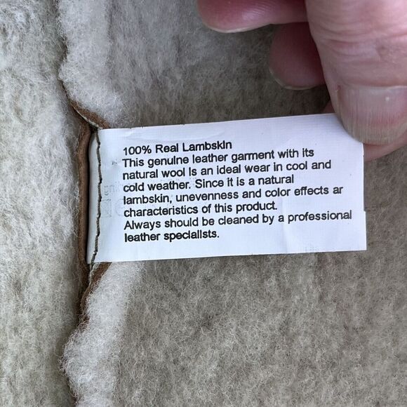 Vintage ASTON Shearling Suede Coat Womens 8 Lambskin Penny Lane Cabincore - Picture 15 of 16